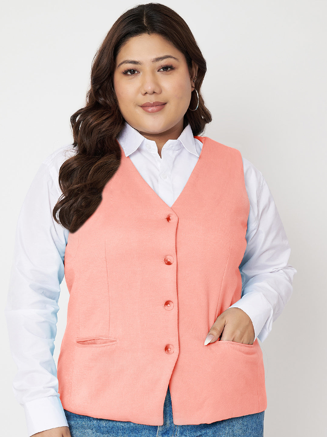 V-Neck Sleeveless Waistcoat