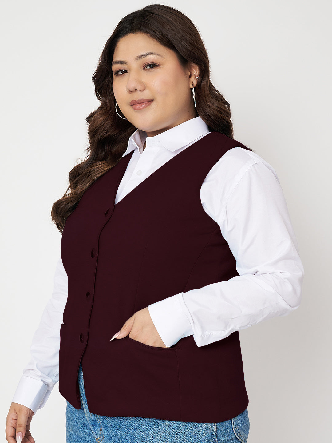 V-Neck Sleeveless Waistcoat