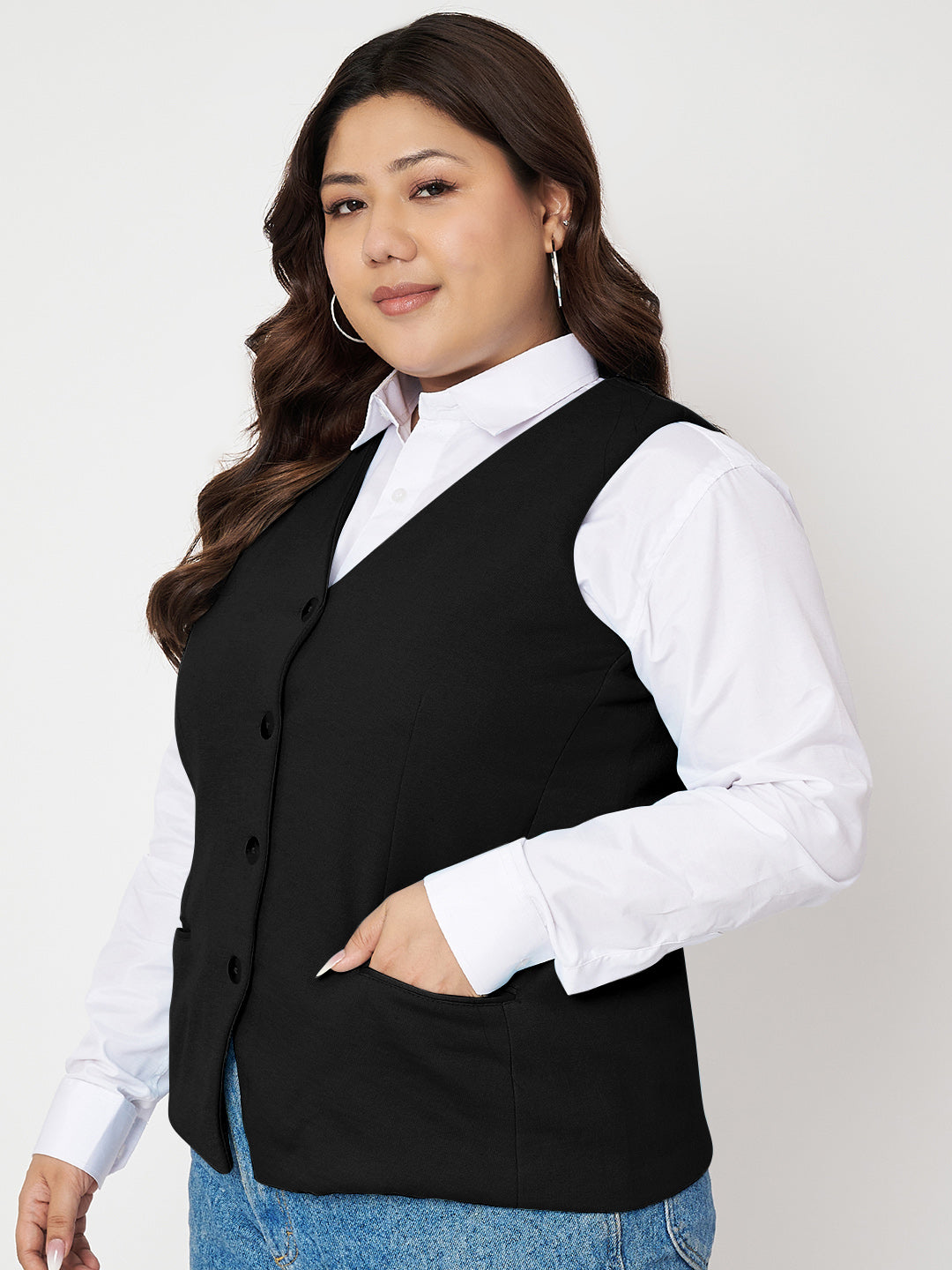 V-Neck Sleeveless Waistcoat