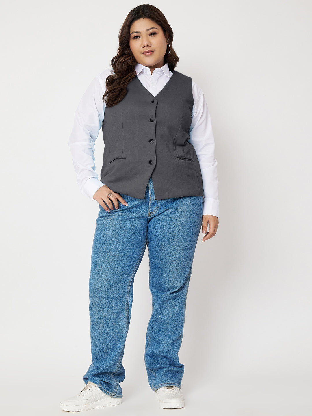 V-Neck Sleeveless Waistcoat