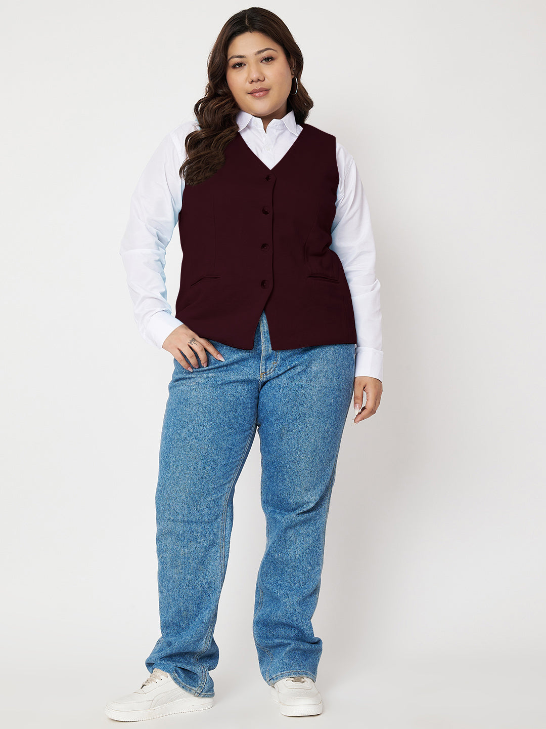 V-Neck Sleeveless Waistcoat