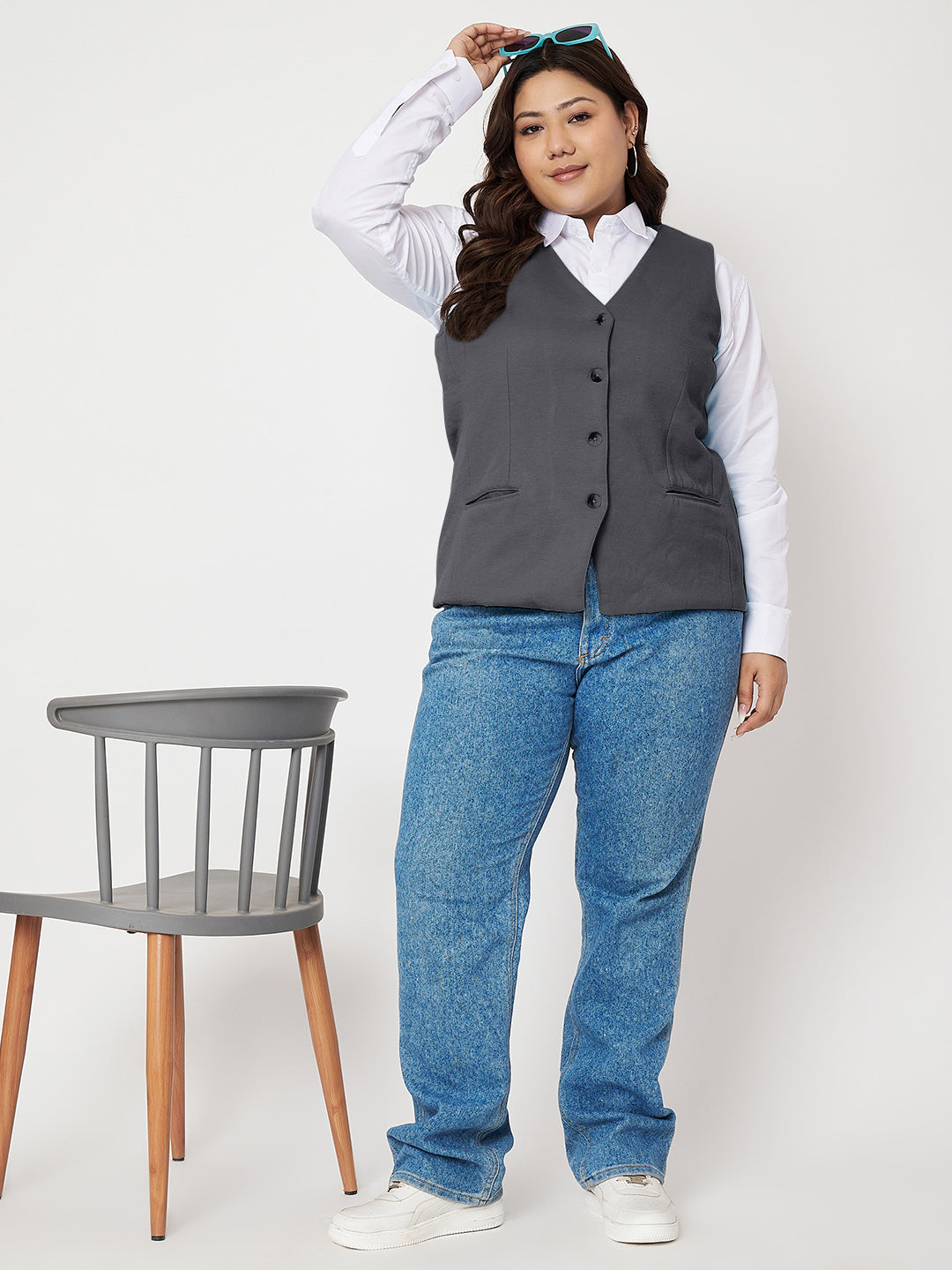 V-Neck Sleeveless Waistcoat