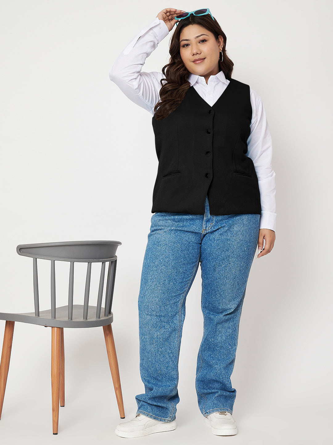 V-Neck Sleeveless Waistcoat