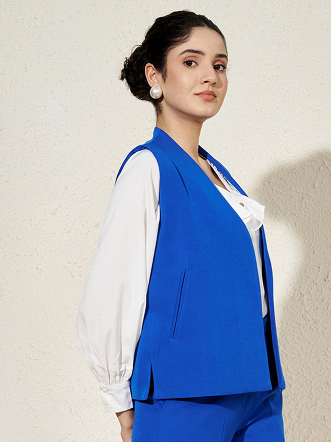 V-Neck Front Open Waistcoat