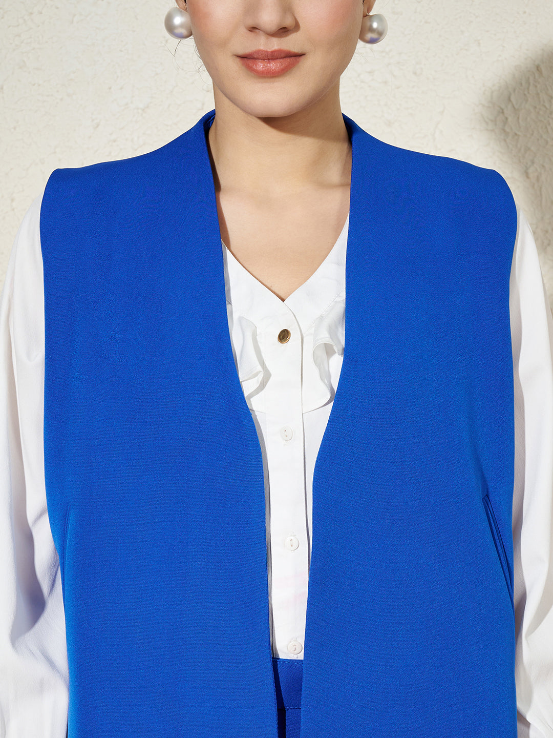 V-Neck Front Open Waistcoat