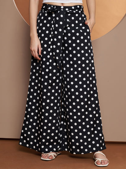 Printed V-Neck Top With Palazzo