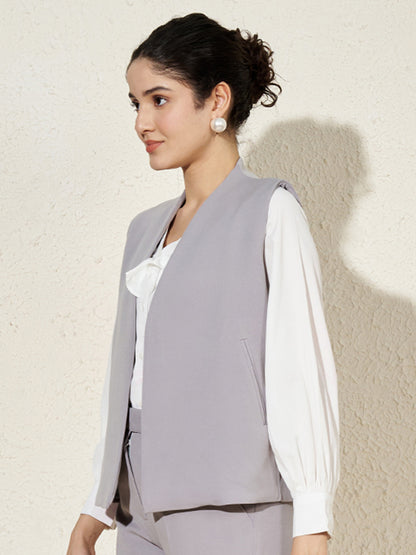 V-Neck Front Open Waistcoat