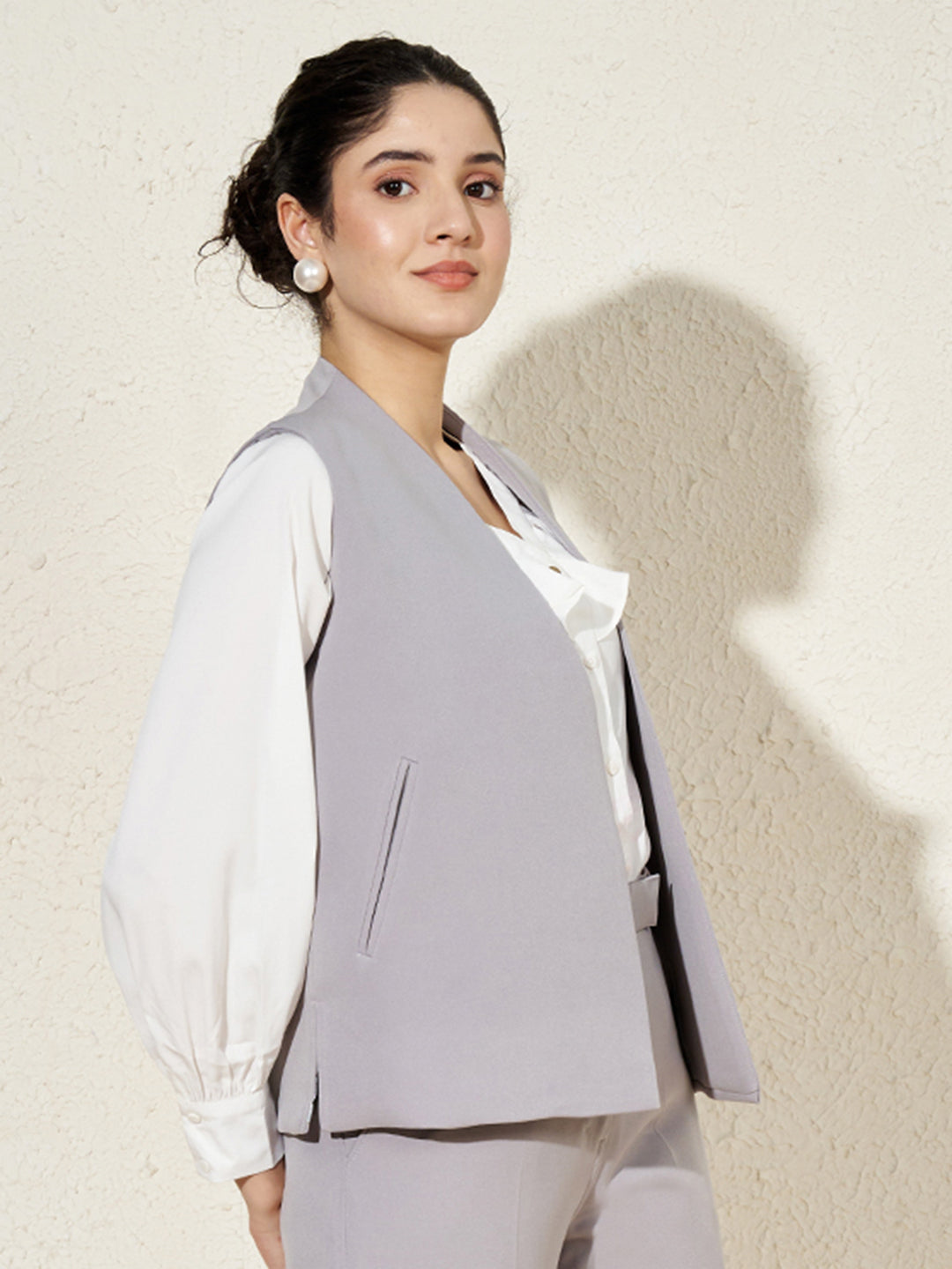 V-Neck Front Open Waistcoat