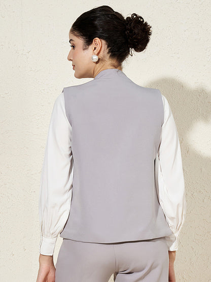 V-Neck Front Open Waistcoat