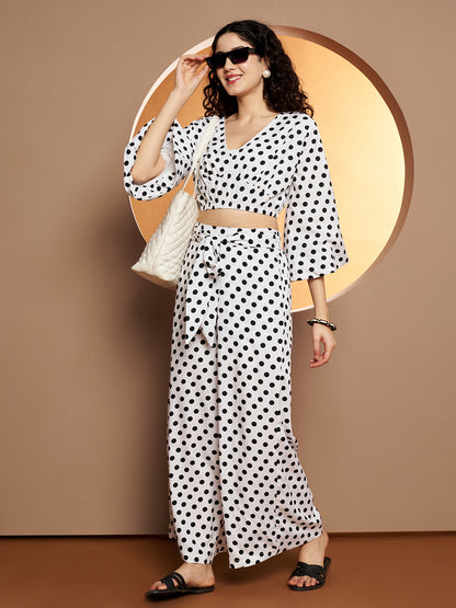 Printed V-Neck Top With Palazzo