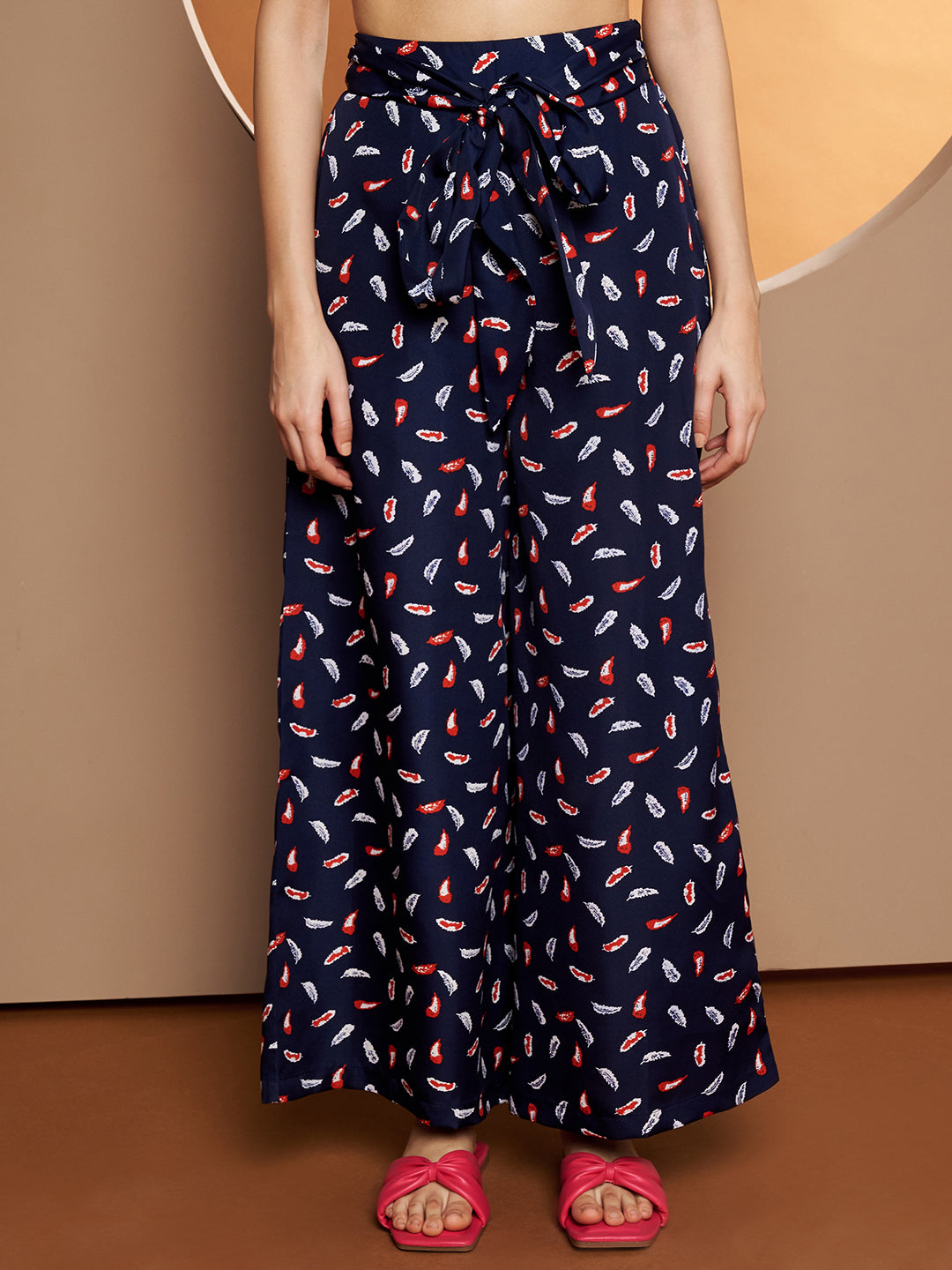 Printed V-Neck Top With Palazzo