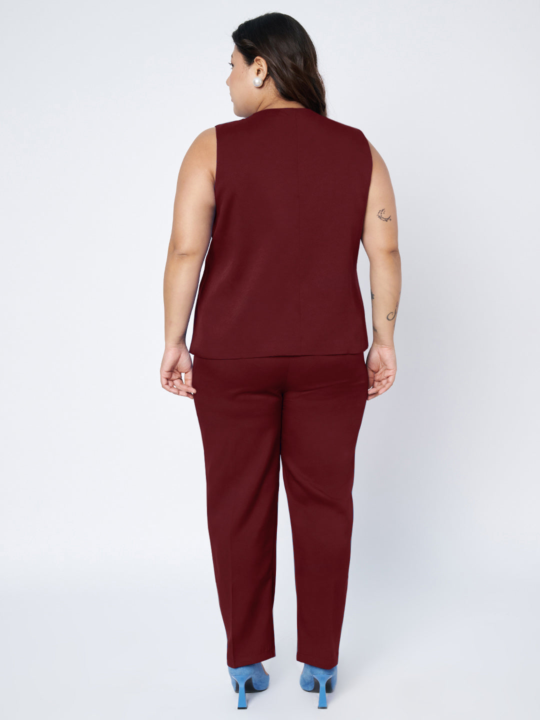 Plus Size Waistcoat With Trousers Two Pieces Suit