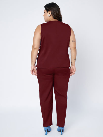 Plus Size Waistcoat With Trousers Two Pieces Suit