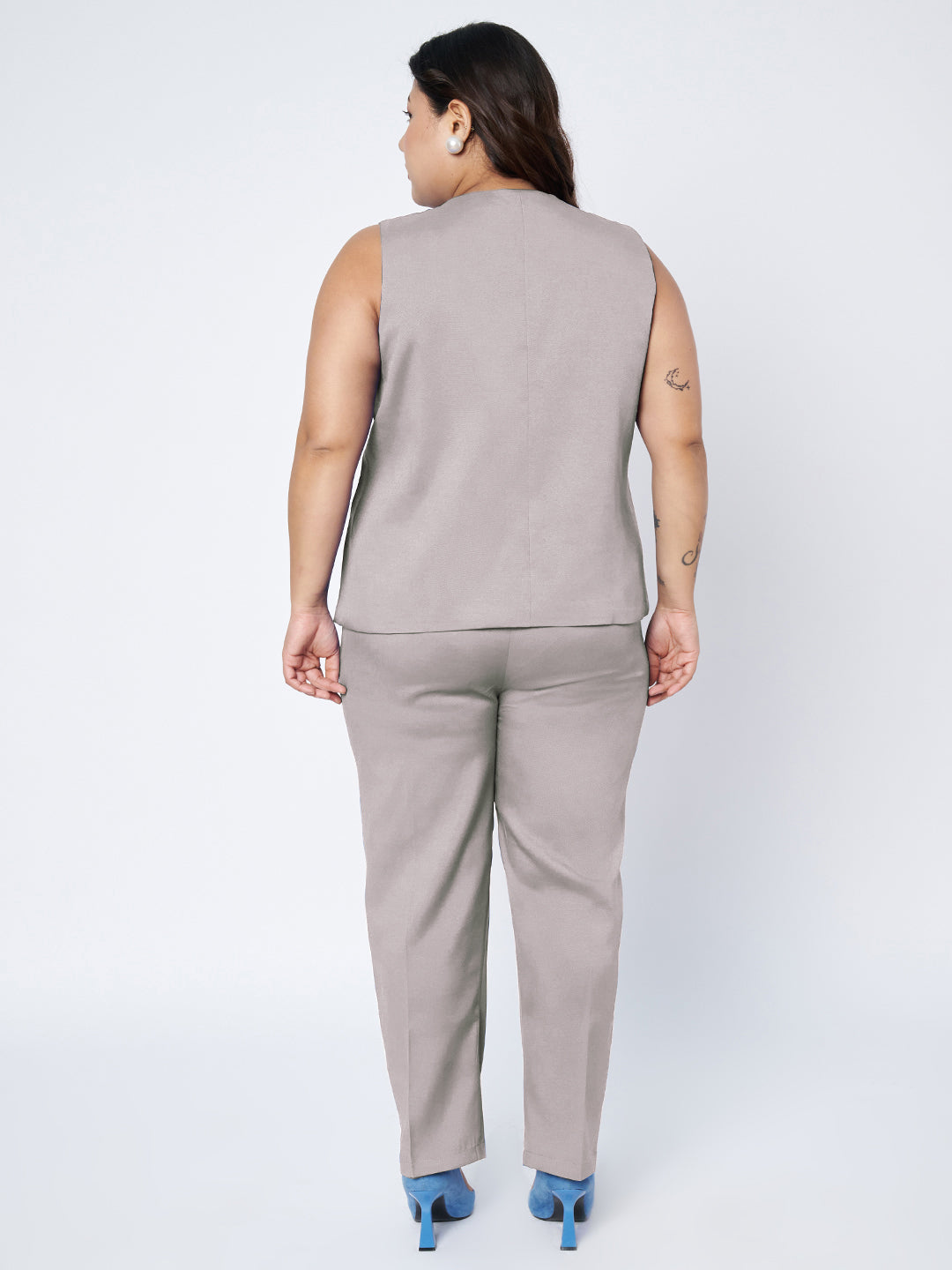 Plus Size Waistcoat With Trousers Two Pieces Suit