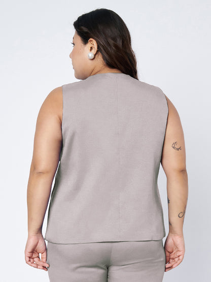 Plus Size Single-Breasted Waistcoat