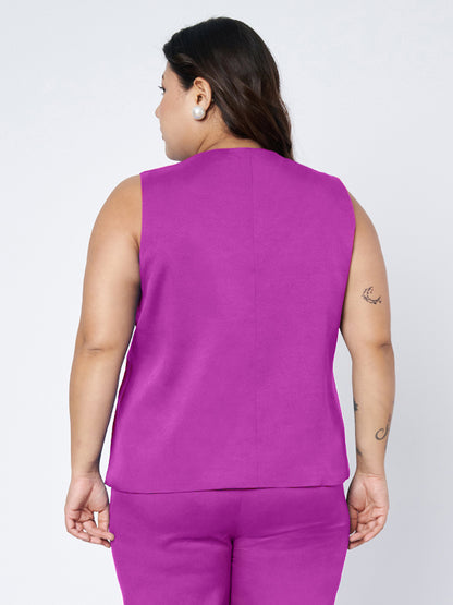 Plus Size Single-Breasted Waistcoat