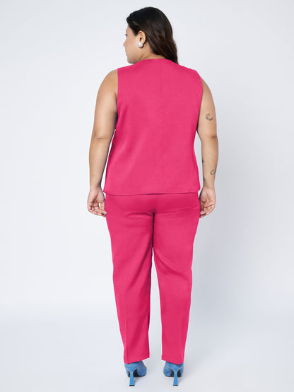 Plus Size Waistcoat With Trousers Two Pieces Suit