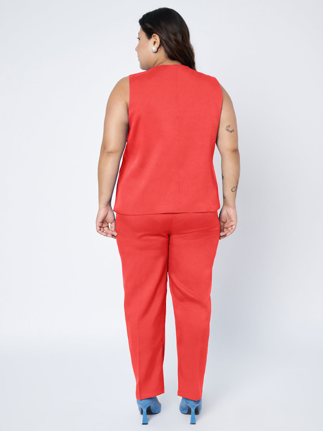 Plus Size Waistcoat With Trousers Two Pieces Suit