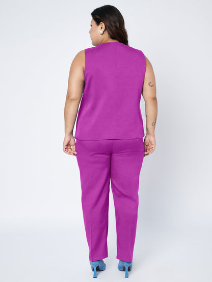 Plus Size Waistcoat With Trousers Two Pieces Suit