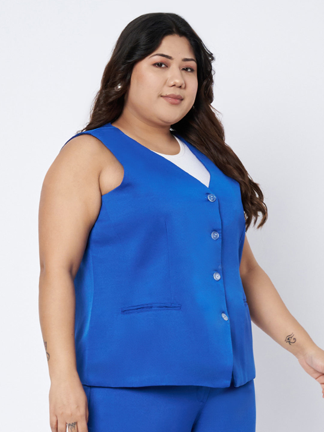 Plus Size Single-Breasted Waistcoat