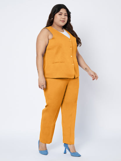 Plus Size Waistcoat With Trousers Two Pieces Suit