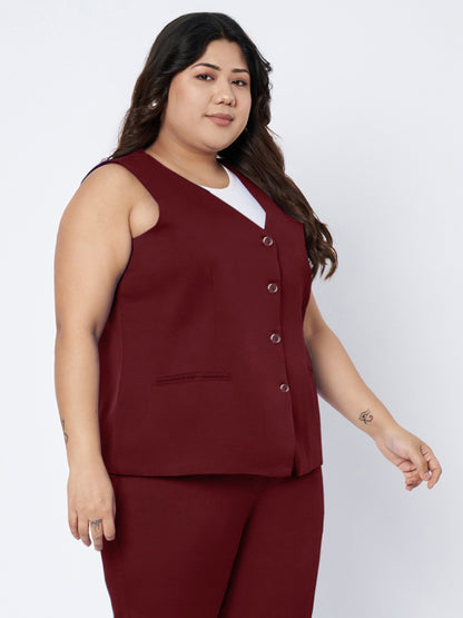 Plus Size Single-Breasted Waistcoat