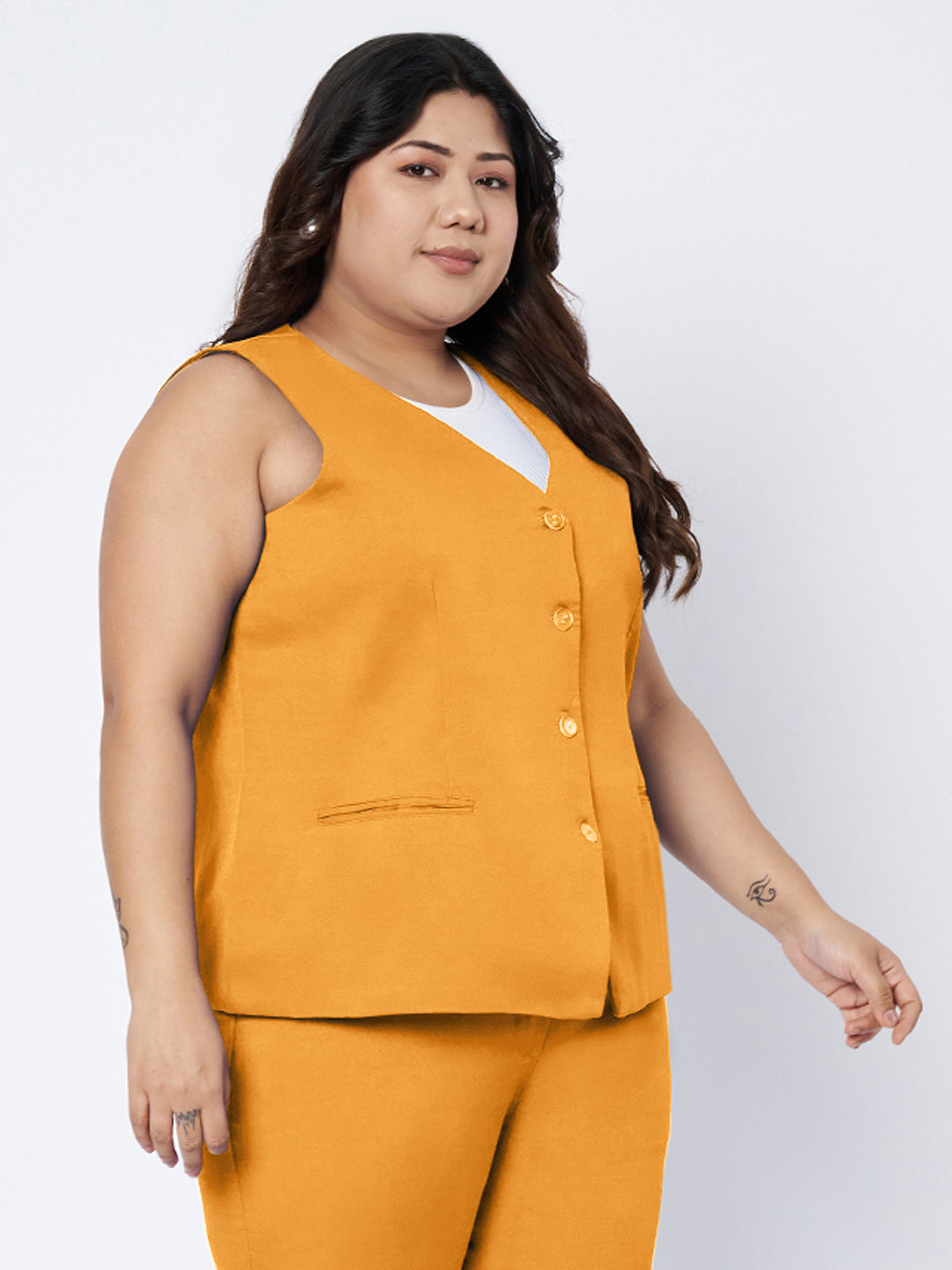 Plus Size Single-Breasted Waistcoat