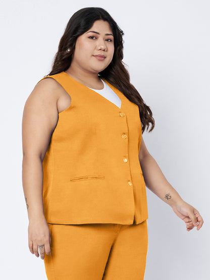 Plus Size Single-Breasted Waistcoat