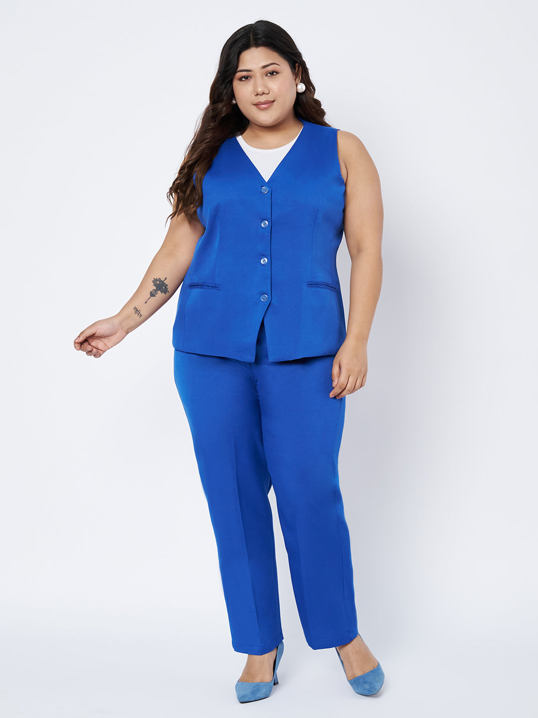 Plus Size Single-Breasted Waistcoat