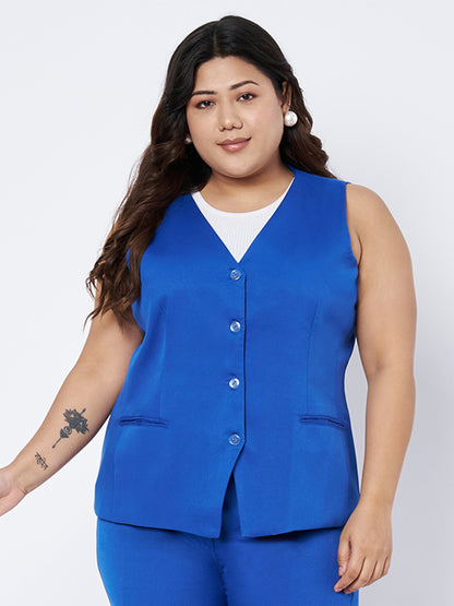 Plus Size Single-Breasted Waistcoat