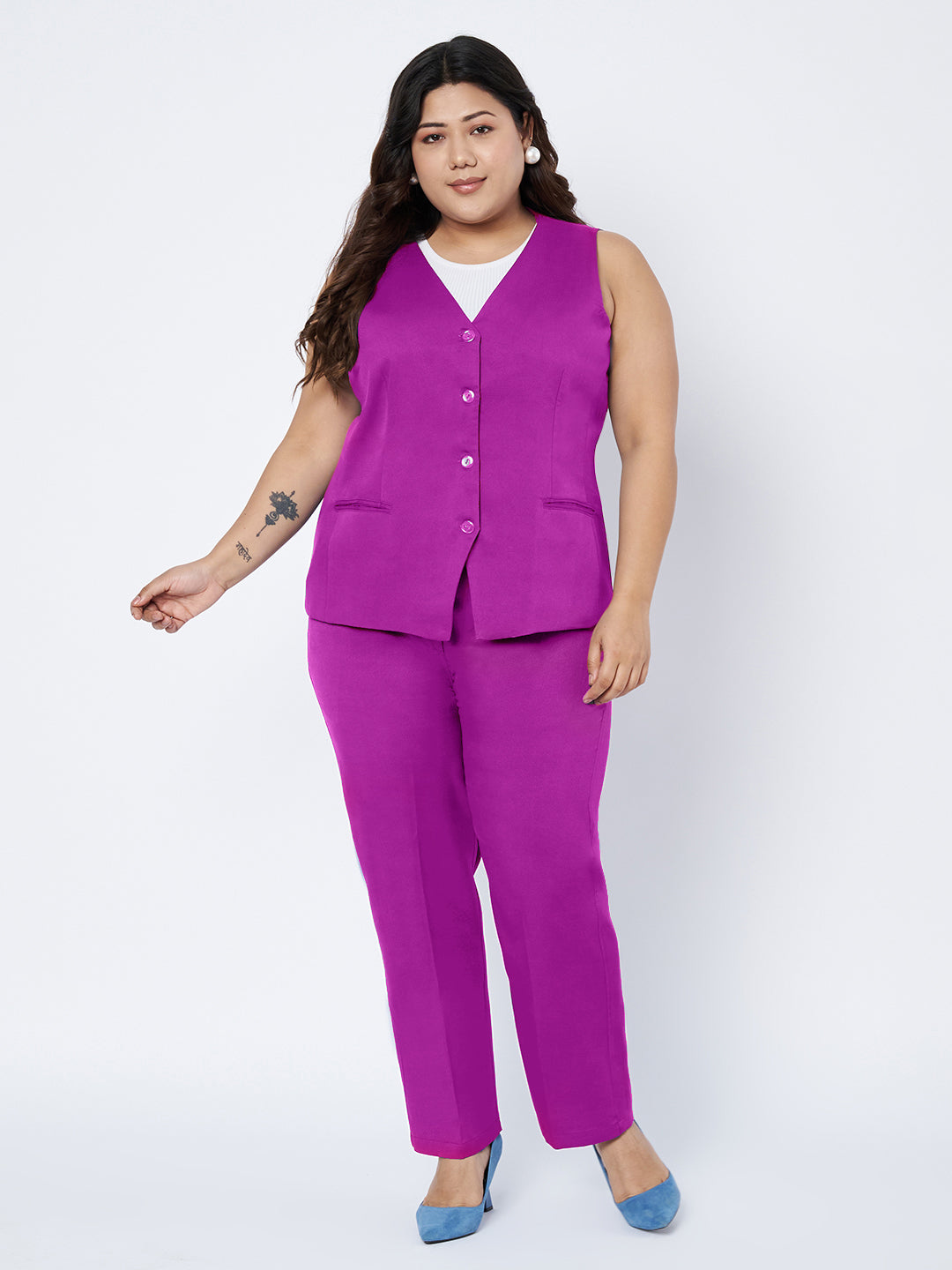 Plus Size Single-Breasted Waistcoat