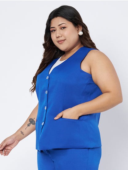 Plus Size Single-Breasted Waistcoat