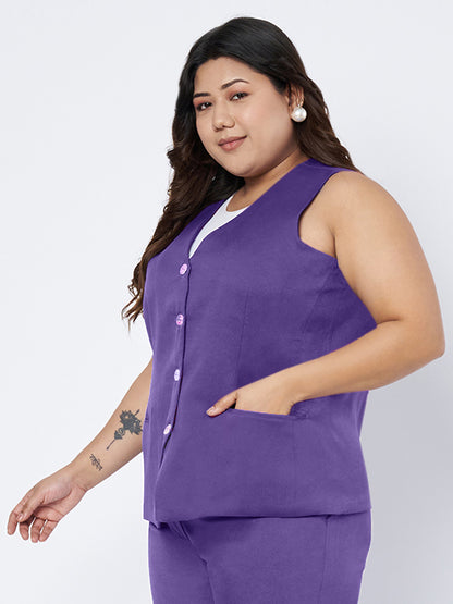 Plus Size Single-Breasted Waistcoat