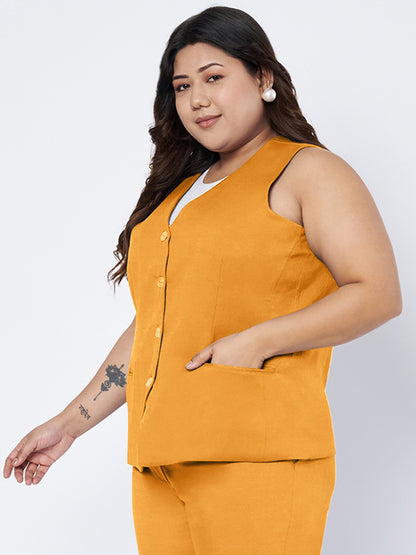 Plus Size Single-Breasted Waistcoat