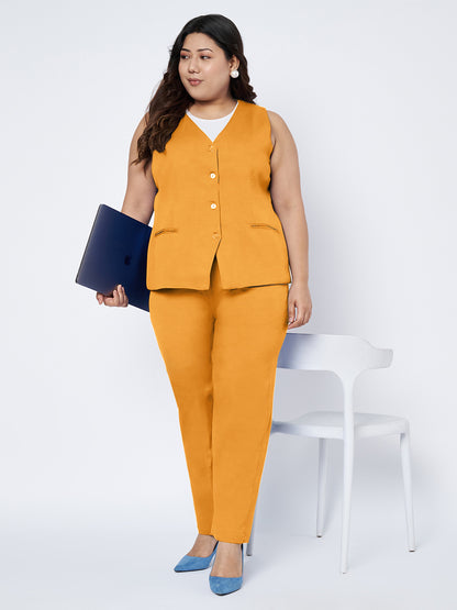 Plus Size Waistcoat With Trousers Two Pieces Suit