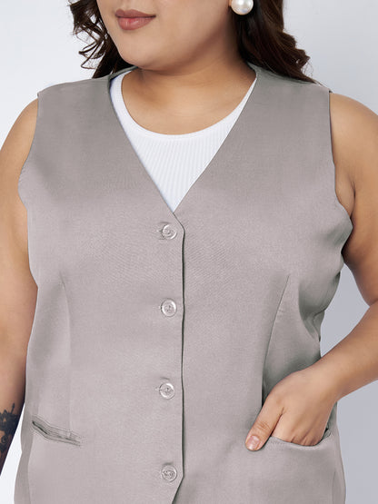 Plus Size Single-Breasted Waistcoat