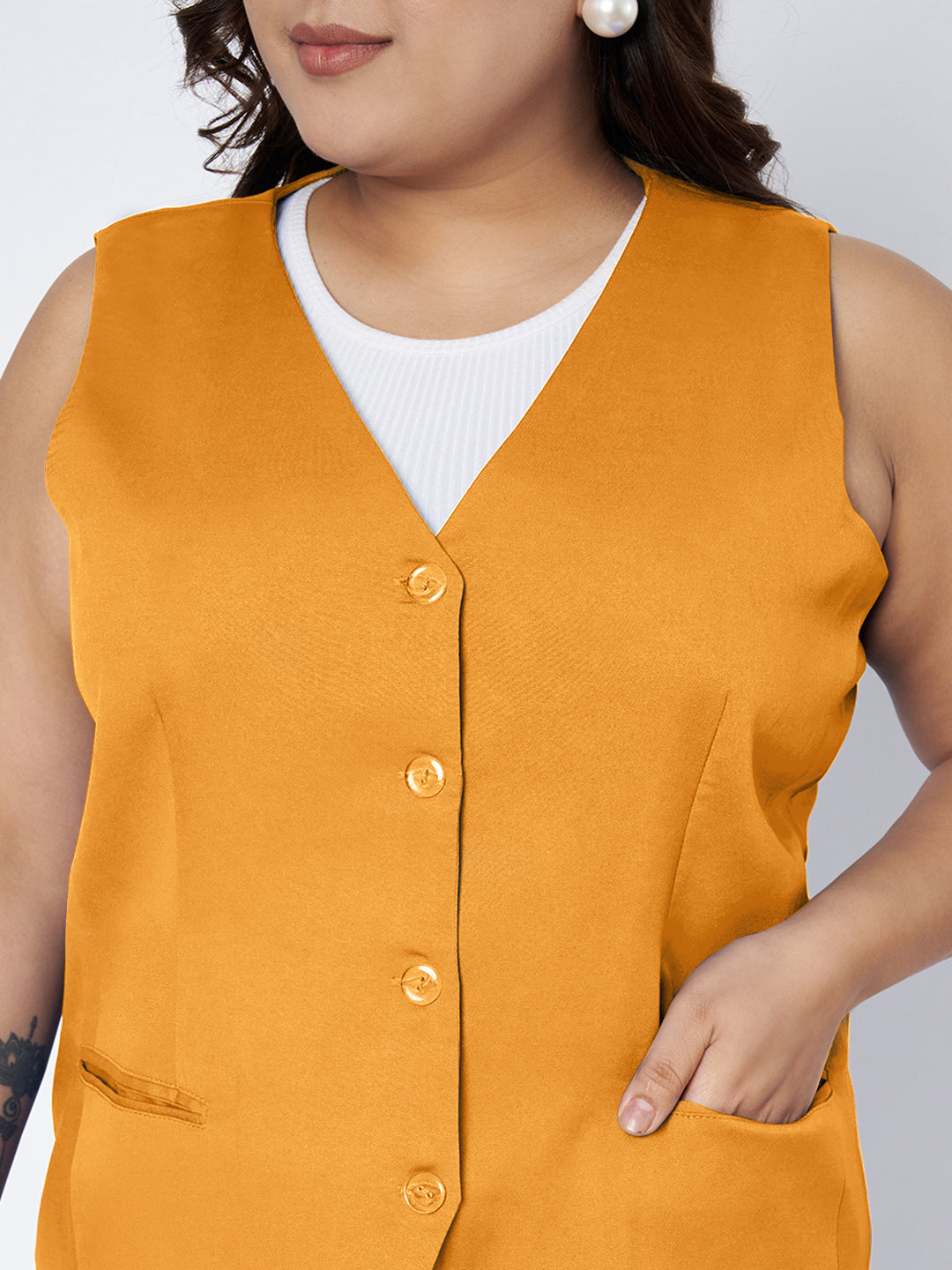 Plus Size Waistcoat With Trousers Two Pieces Suit