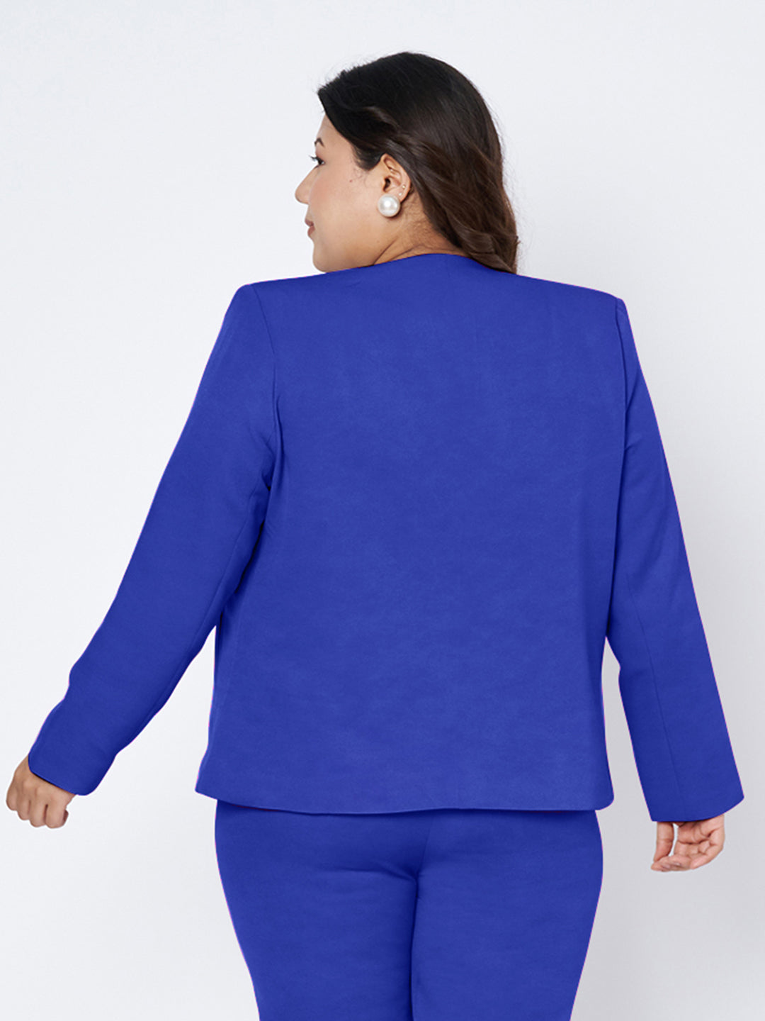 Plus Size Open Front Blazer