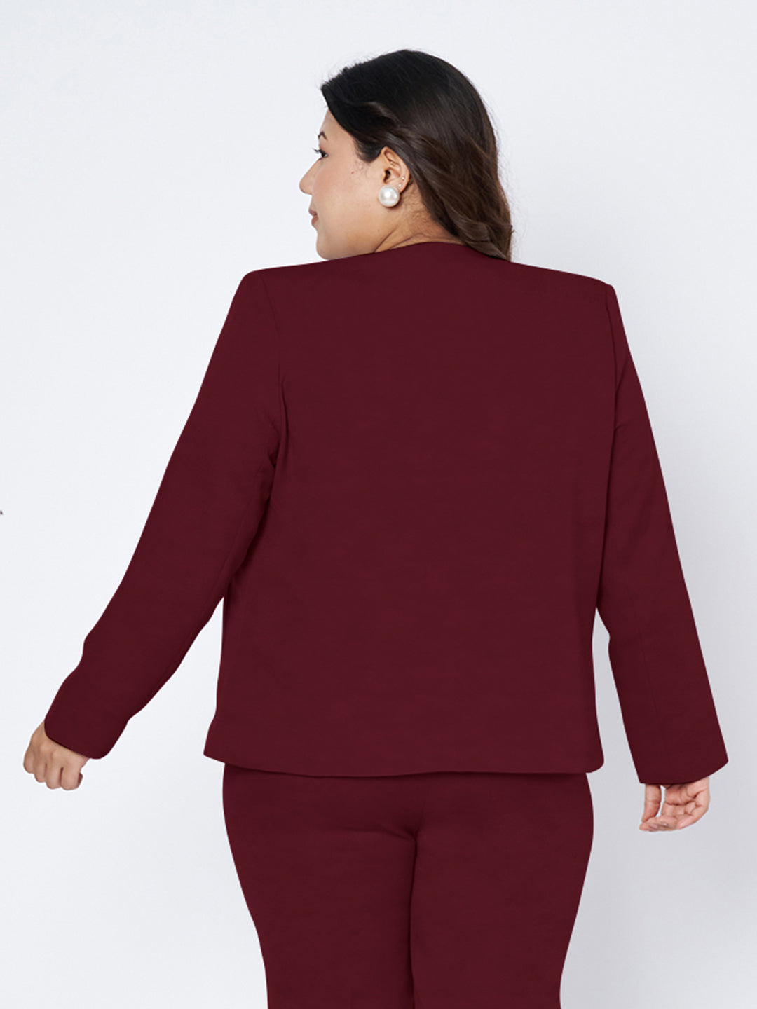 Plus Size Open Front Blazer