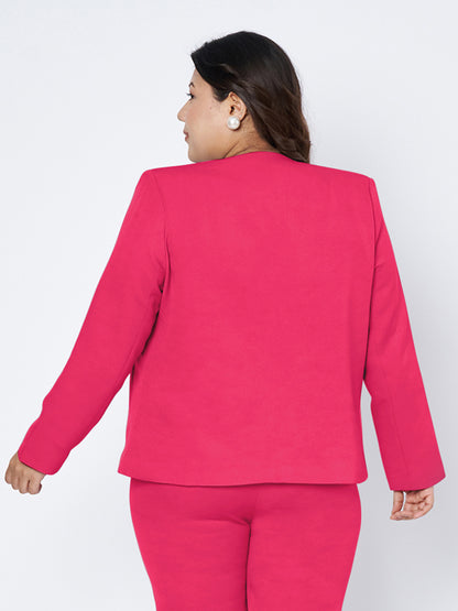 Plus Size Open Front Blazer