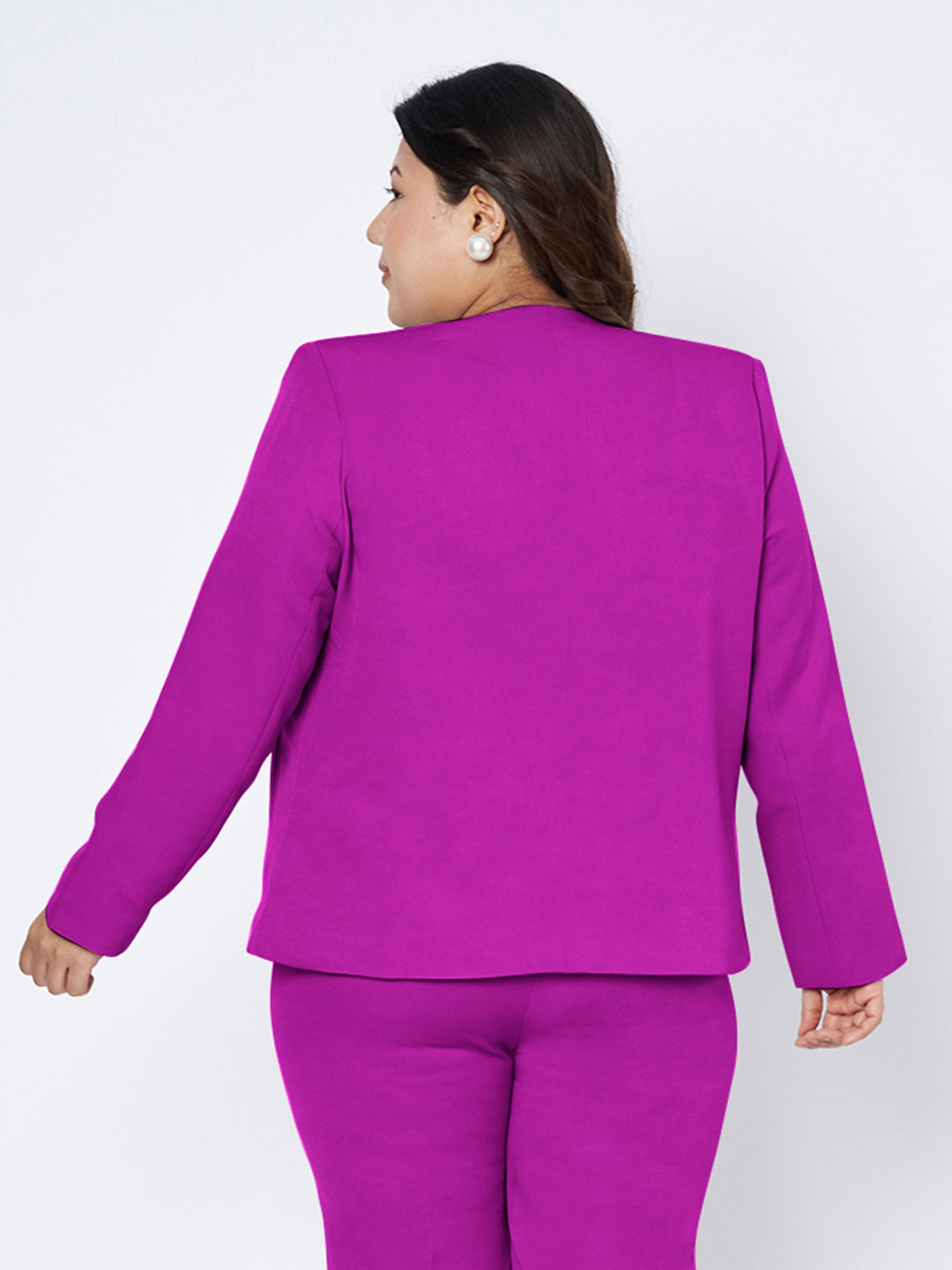 Plus Size Open Front Blazer