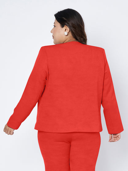 Plus Size Open Front Blazer