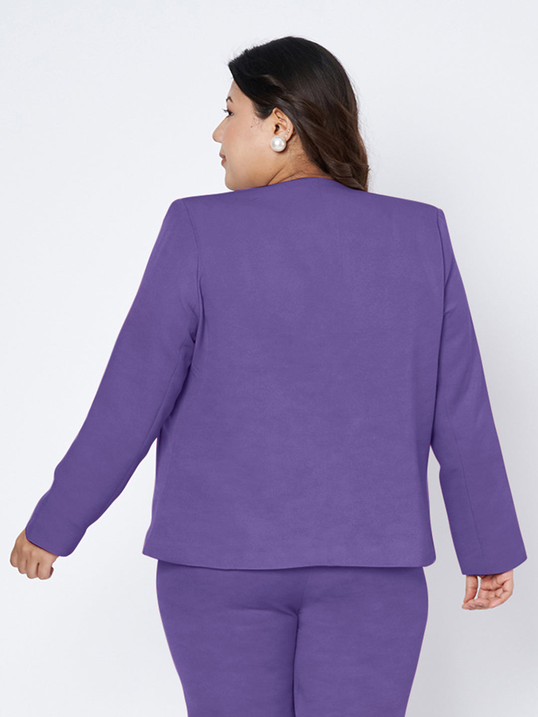 Plus Size Open Front Blazer
