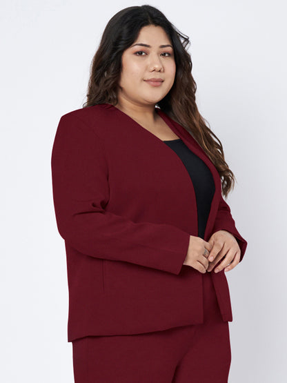 Plus Size Open Front Blazer