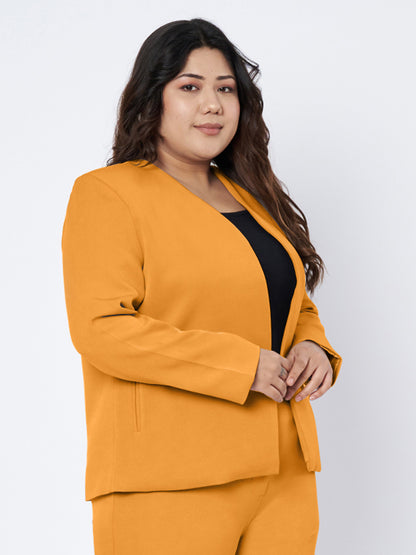 Plus Size Open Front Blazer