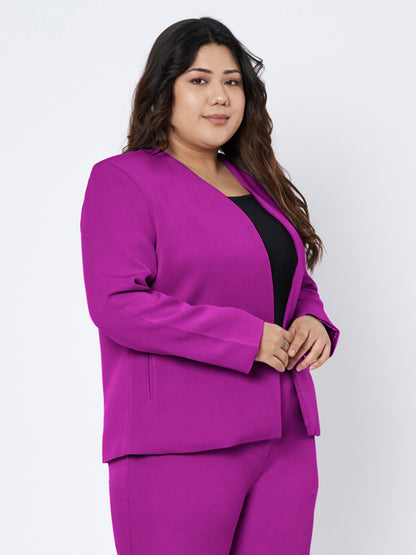 Plus Size Open Front Blazer