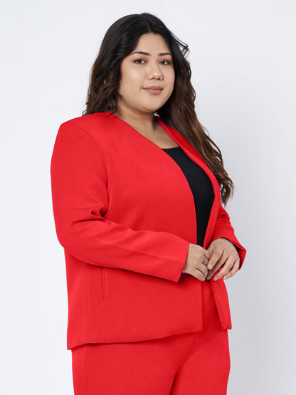 Plus Size Open Front Blazer