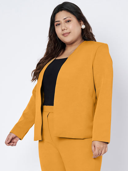 Plus Size Open Front Blazer