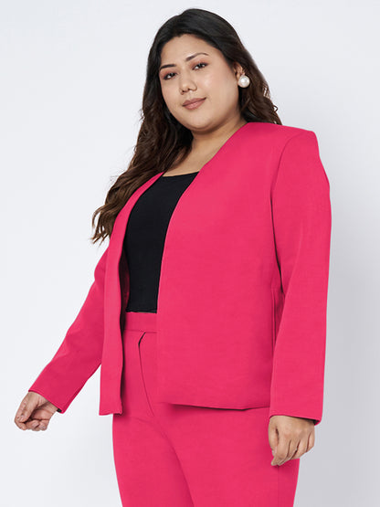 Plus Size Open Front Blazer