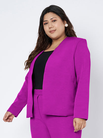 Plus Size Open Front Blazer